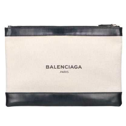 BALENCIAGA 373834 Navy Clip Canvas Leather Size ONE SIZE