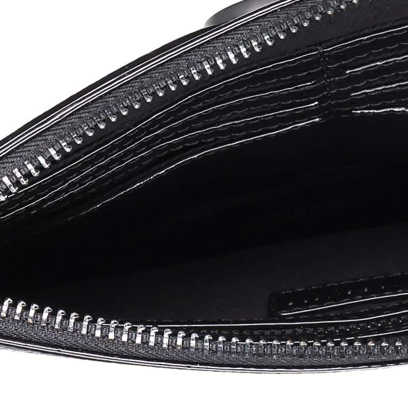 BALMAIN Logo Leather Clutch Black Size ONE SIZE