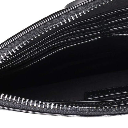 BALMAIN Logo Leather Clutch Black Size ONE SIZE