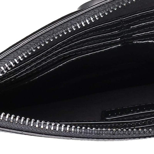 BALMAIN Logo Leather Clutch Black Size ONE SIZE