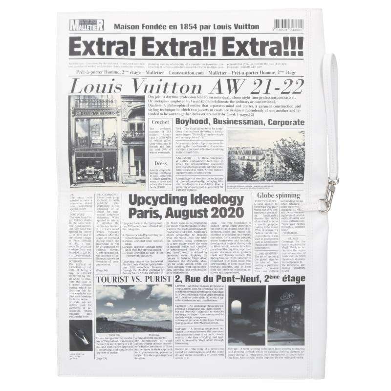 LOUISVUITTON Newspaper All-Over Print Leather Size ONE SIZE