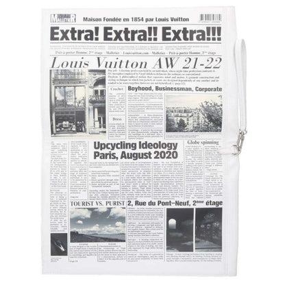 LOUISVUITTON Newspaper All-Over Print Leather Size ONE SIZE