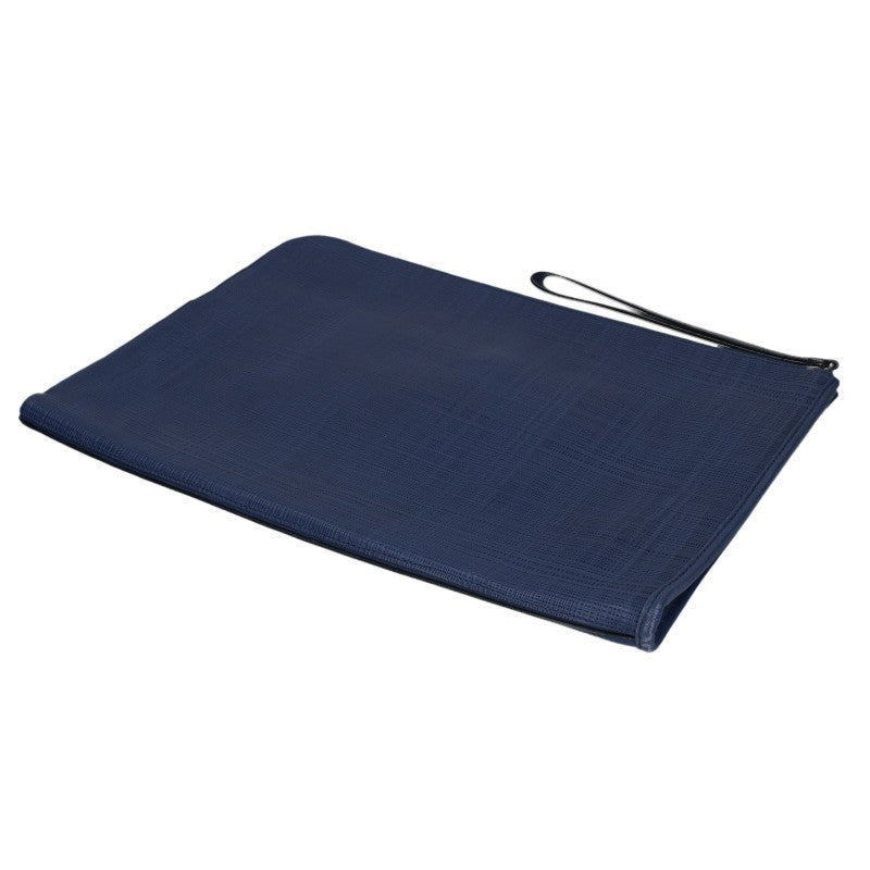 LOEWE 61504 Anagram Leather Clutch Blue Size ONE SIZE