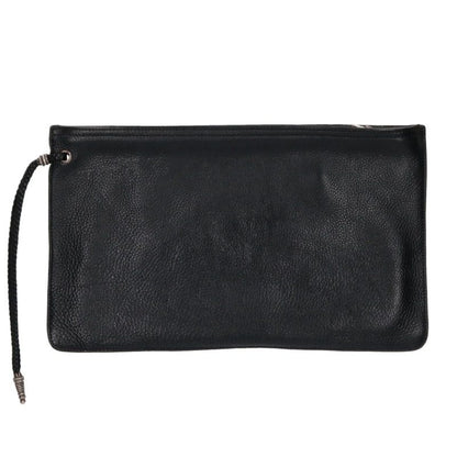 Chrome Hearts Flat Med Plain Leather Clutch Bag