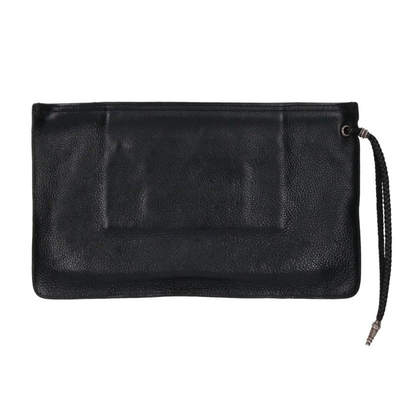 Chrome Hearts Flat Med Plain Leather Clutch Bag