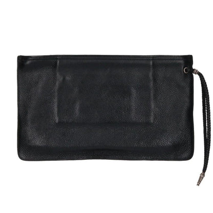 Chrome Hearts Flat Med Plain Leather Clutch Bag