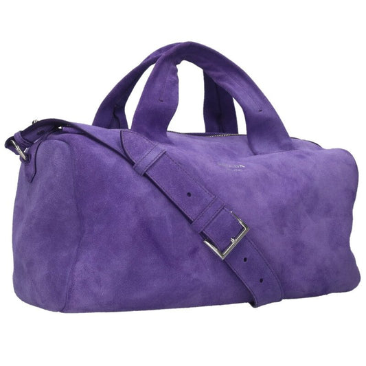 PRADA 2VC046 Suede Duffle Bag Purple Size ONE SIZE