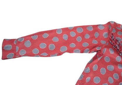 COMME des GARCONS Silk Yoke Frill Dot Shirt Pink Size S