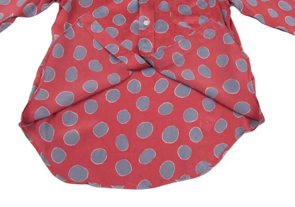 COMME des GARCONS Silk Yoke Frill Dot Shirt Pink Size S