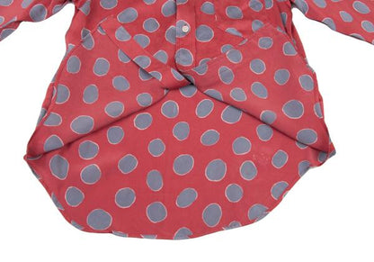 COMME des GARCONS Silk Yoke Frill Dot Shirt Pink Size S