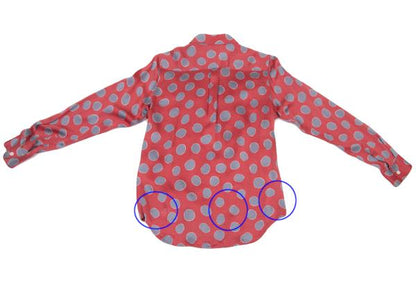 COMME des GARCONS Silk Yoke Frill Dot Shirt Pink Size S