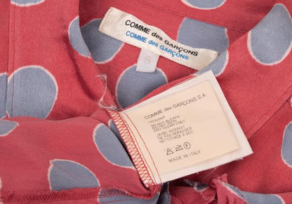 COMME des GARCONS Silk Yoke Frill Dot Shirt Pink Size S