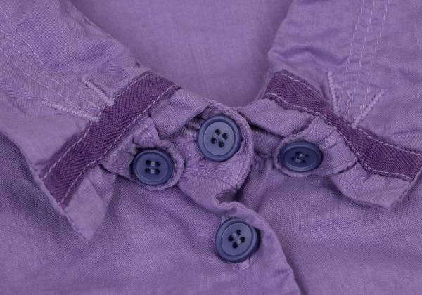 MARITHE Cotton Taping Frill Blouse Purple Size S