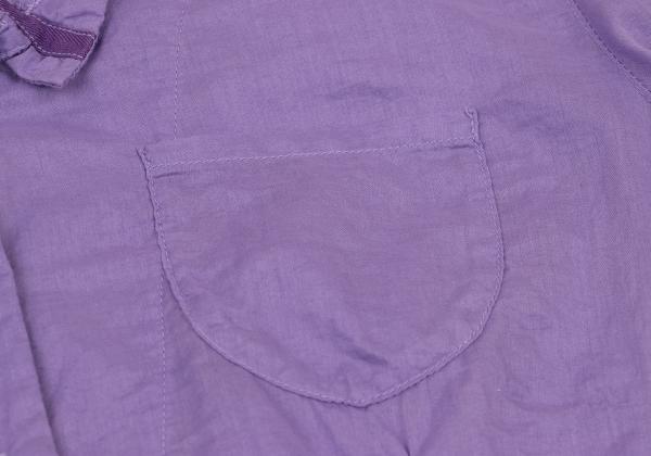 MARITHE Cotton Taping Frill Blouse Purple Size S