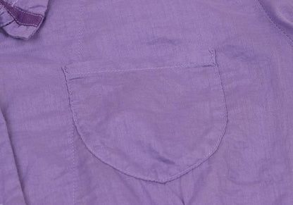 MARITHE Cotton Taping Frill Blouse Purple Size S
