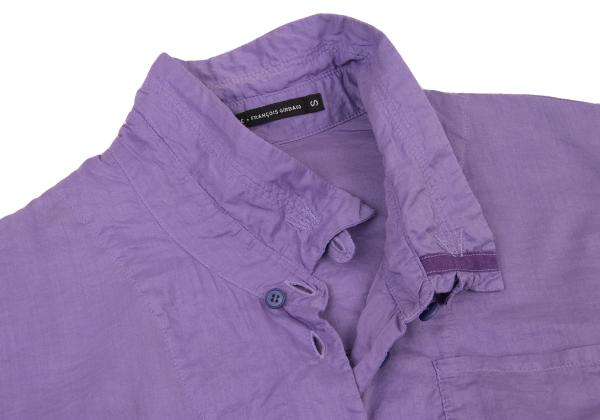 MARITHE Cotton Taping Frill Blouse Purple Size S