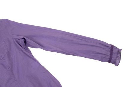 MARITHE Cotton Taping Frill Blouse Purple Size S