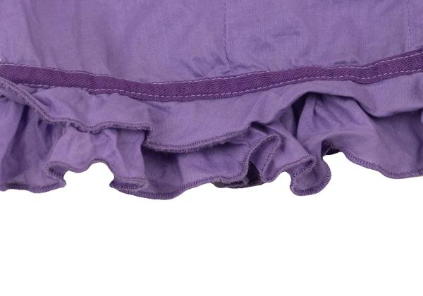 MARITHE Cotton Taping Frill Blouse Purple Size S