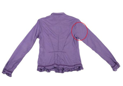 MARITHE Cotton Taping Frill Blouse Purple Size S
