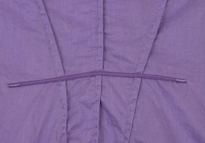 MARITHE Cotton Taping Frill Blouse Purple Size S