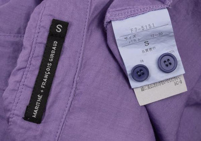 MARITHE Cotton Taping Frill Blouse Purple Size S