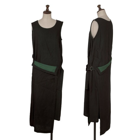 Y's Wool Blend Double Face Wrap Skirt Dress Black Size M