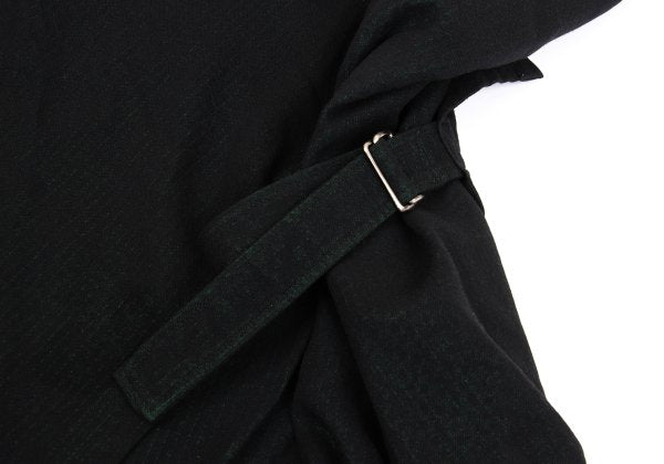 Y's Wool Blend Double Face Wrap Skirt Dress Black Size M