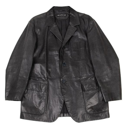 ISSEY MIYAKE MEN Cow Leather Tailored Blazer Gray Size M