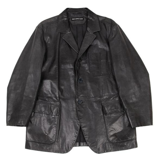 ISSEY MIYAKE MEN Cow Leather Tailored Blazer Gray Size M