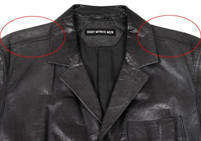 ISSEY MIYAKE MEN Cow Leather Tailored Blazer Gray Size M