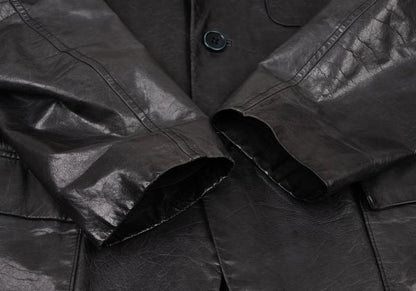 ISSEY MIYAKE MEN Cow Leather Tailored Blazer Gray Size M