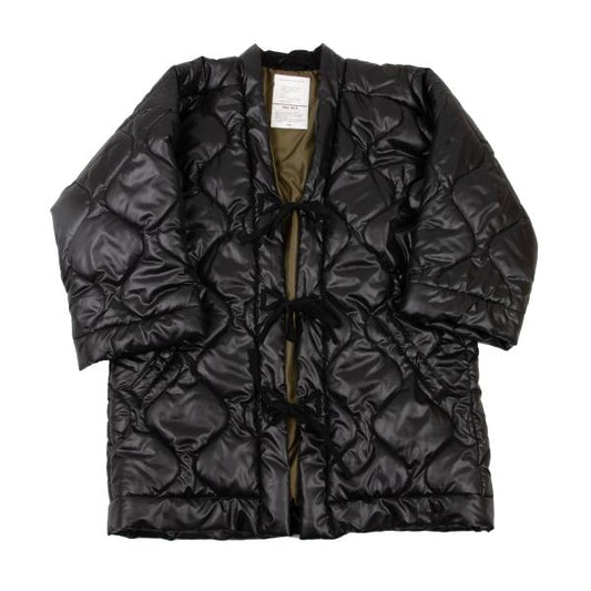 NEXUSVII. Ripstop Padded Drawstring Overcoat Black Coat Size 46M