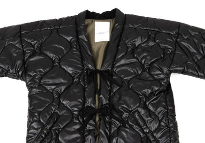 NEXUSVII. Ripstop Padded Drawstring Overcoat Black Coat Size 46M