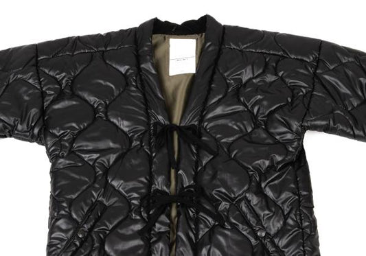 NEXUSVII. Ripstop Padded Drawstring Overcoat Black Coat Size 46M