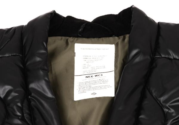 NEXUSVII. Ripstop Padded Drawstring Overcoat Black Coat Size 46M