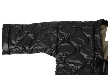 NEXUSVII. Ripstop Padded Drawstring Overcoat Black Coat Size 46M