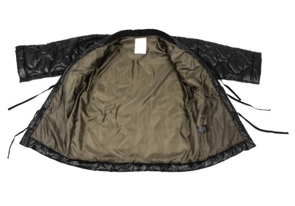 NEXUSVII. Ripstop Padded Drawstring Overcoat Black Coat Size 46M