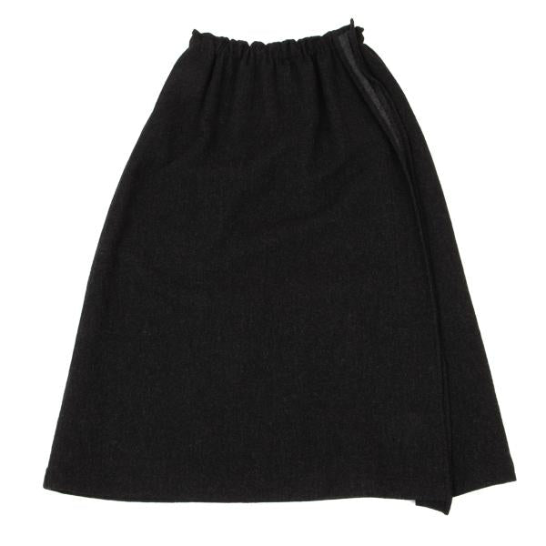 Plantation Wool Side Panel Design Skirt Charcoal Size M