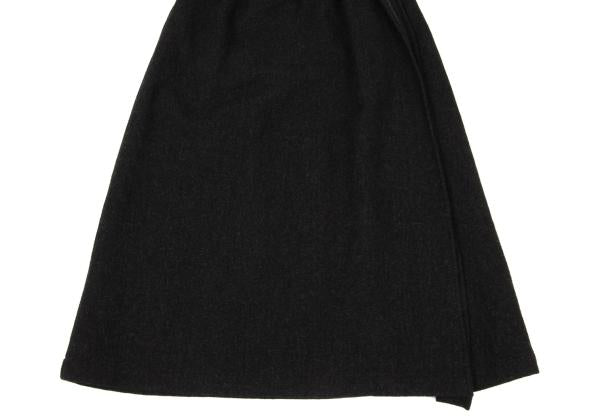 Plantation Wool Side Panel Design Skirt Charcoal Size M