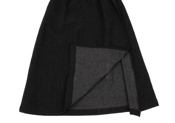 Plantation Wool Side Panel Design Skirt Charcoal Size M