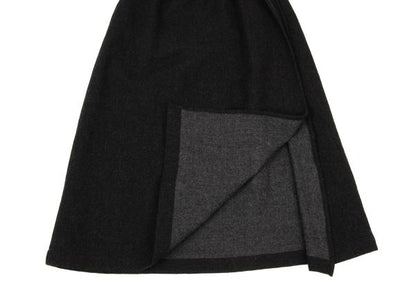 Plantation Wool Side Panel Design Skirt Charcoal Size M