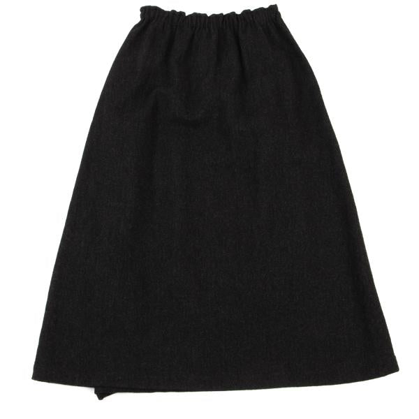 Plantation Wool Side Panel Design Skirt Charcoal Size M