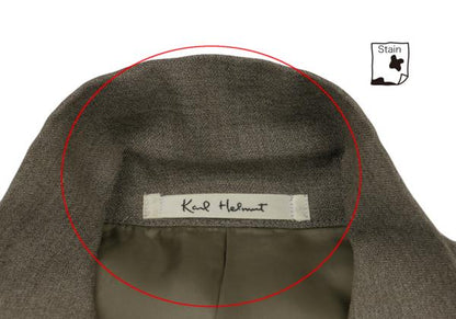 Karl Helmut Wool Stretch 3-Button Jacket Mocha Brown Size S