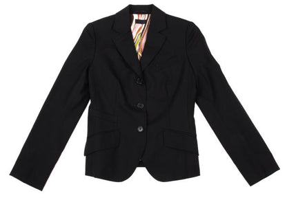 Paul Smith BLACK Wool Jacket Colorful Lining Navy Size 38
