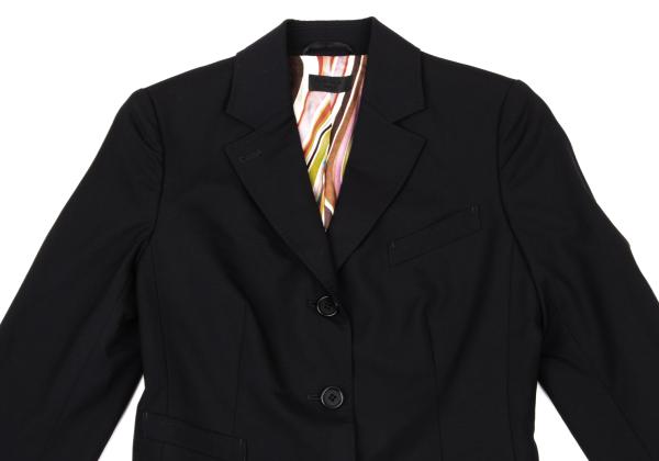 Paul Smith BLACK Wool Jacket Colorful Lining Navy Size 38