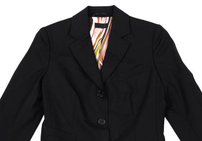 Paul Smith BLACK Wool Jacket Colorful Lining Navy Size 38