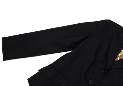 Paul Smith BLACK Wool Jacket Colorful Lining Navy Size 38