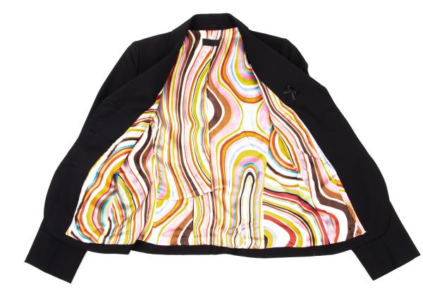 Paul Smith BLACK Wool Jacket Colorful Lining Navy Size 38