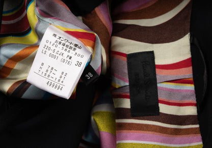 Paul Smith BLACK Wool Jacket Colorful Lining Navy Size 38