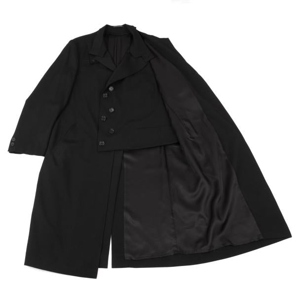 Yohji Yamamoto POUR HOMME 23AW Wool Gab Coat Black Size 1
